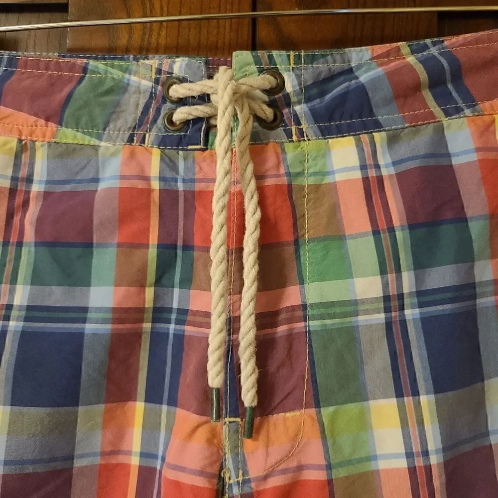 Polo Ralph Lauren Swim Trunks Madras Plaid Size 34